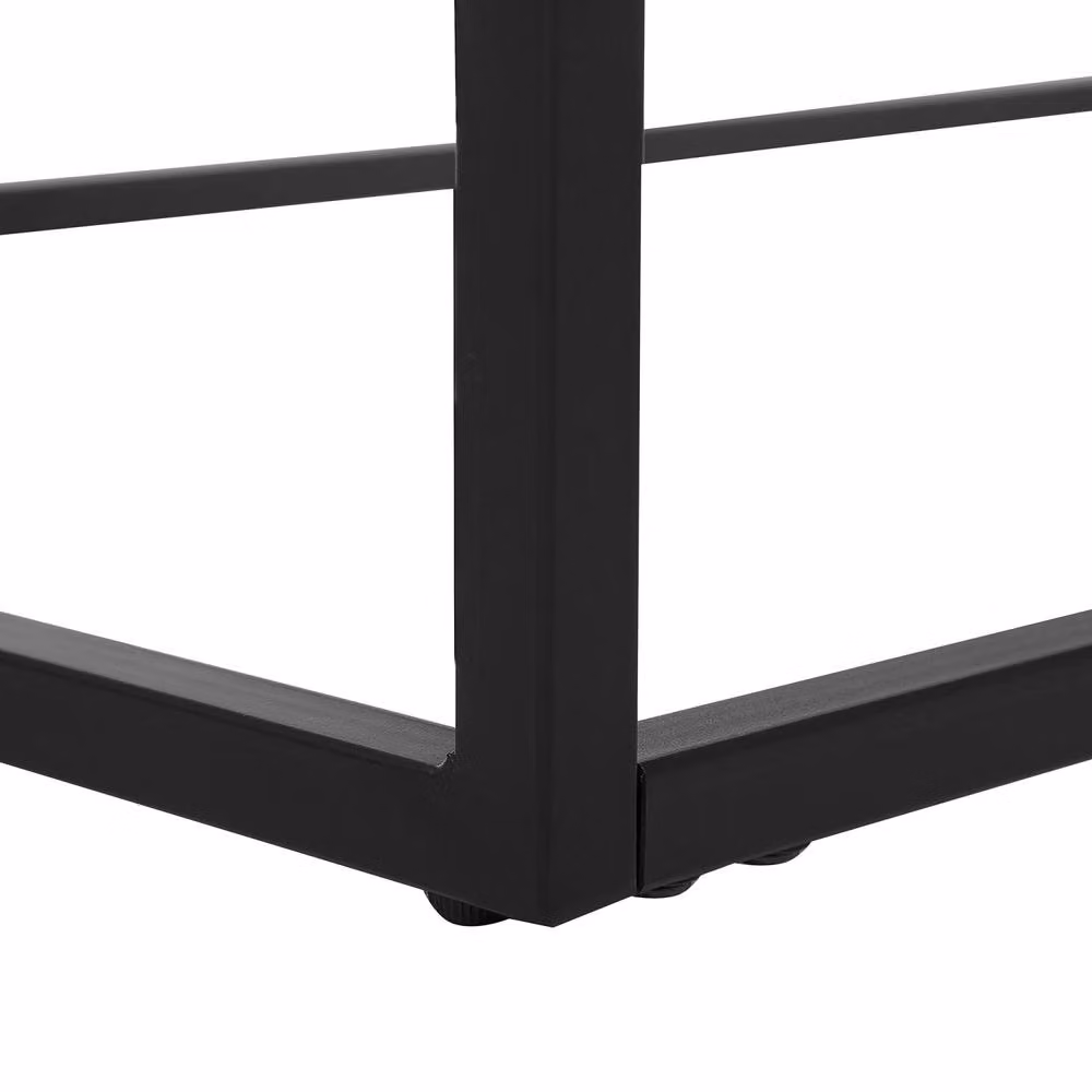 Wyld and Coco Grey Concrete Effect Coffee Table with Black Metal Frame, W: 115 cm, D: 64 cm – 5