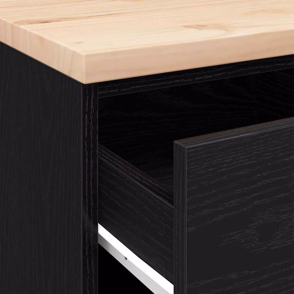 Berkfield Home Black Garage Storage Cabinet in Solid Pine Wood, W/D/H: 40 x 51 x 85 cm – 6