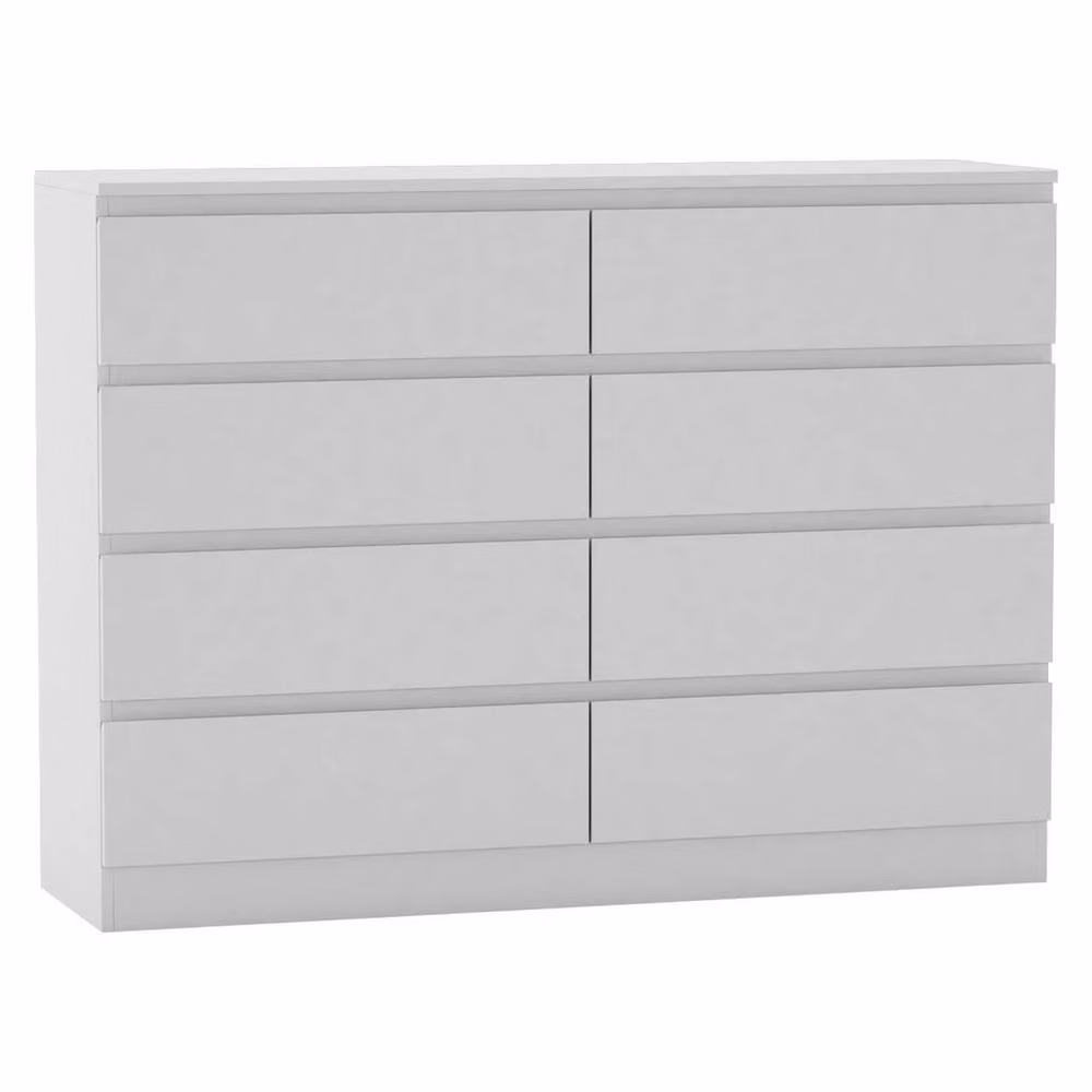 FORGEVIO Modern 8 Drawer Chest in White Matt MDF – 2