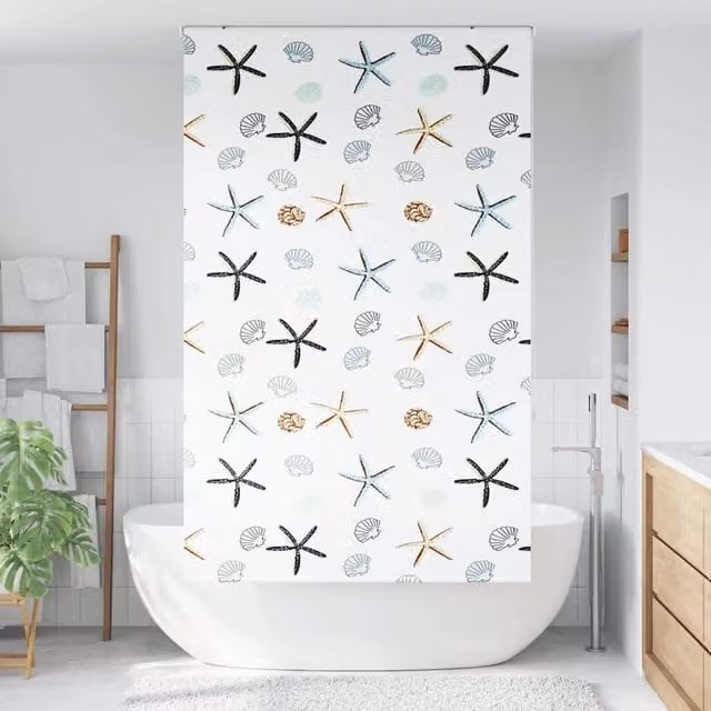 Berkfield Home White Opaque Shower Roller Blind, W: 120 cm, H: 240 cm