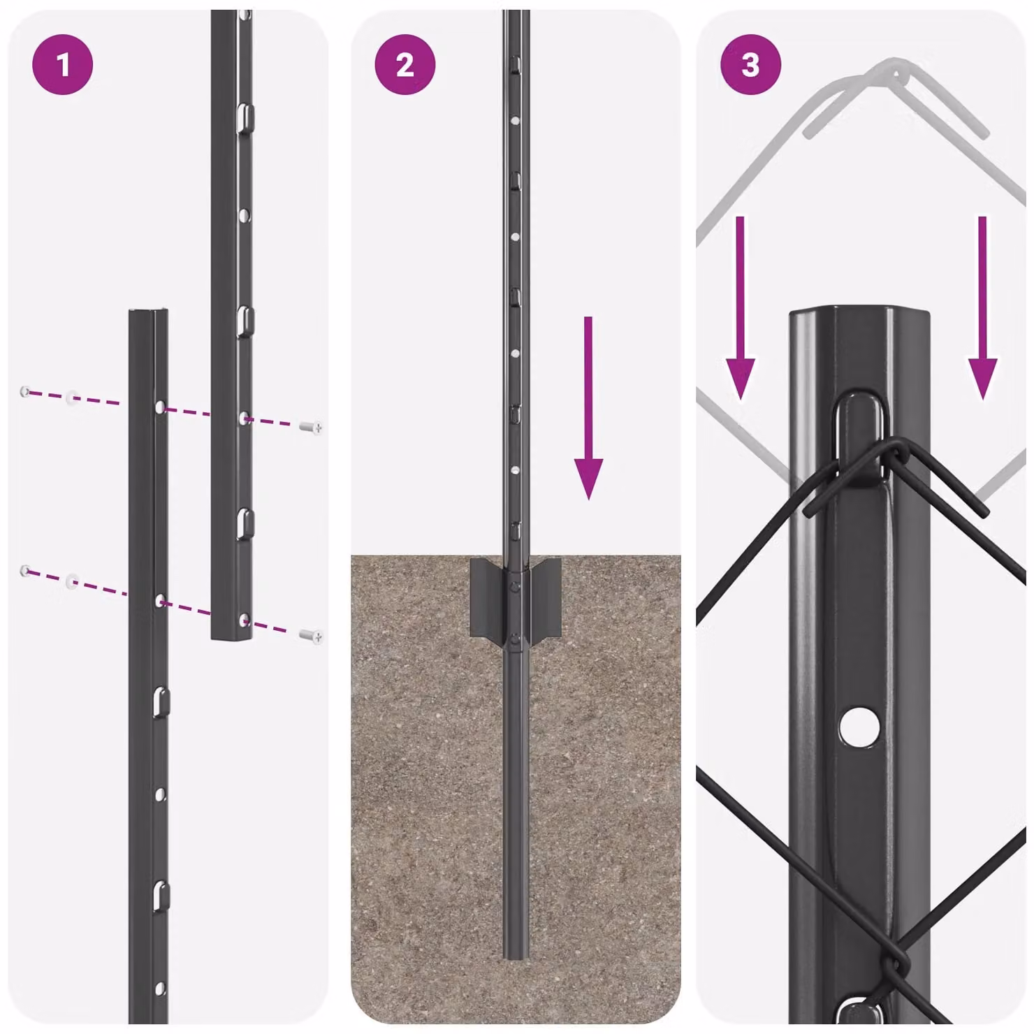 Berkfield Home Grey Steel Chain Link Fence with 20 U-Profile Posts, W: 10 m, H: 1.5 m – 5