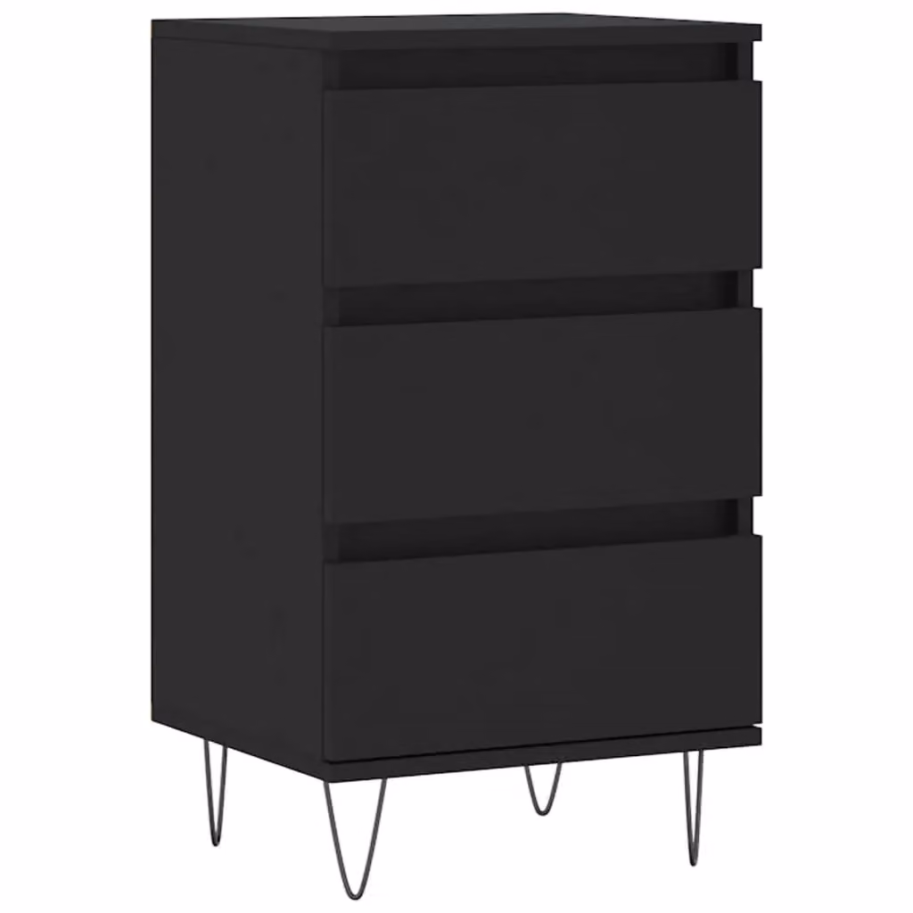 Berkfield Home Modern Black Matt Sideboard in MDF and Metal, W/D/H: 40 x 35 x 70 cm – 2