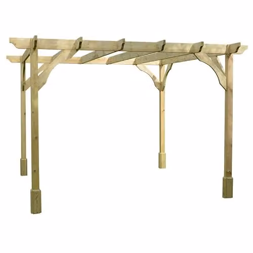 Buttercup Farm Premium Wood Pergola in Green, W: 420 cm, D: 240 cm, H: 270 cm