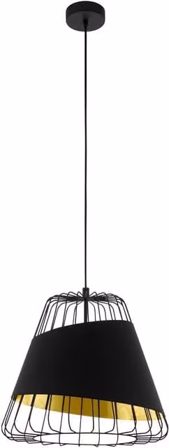 Loops Modern Metal Hanging Ceiling Pendant Light in Black and Gold with E27 Socket