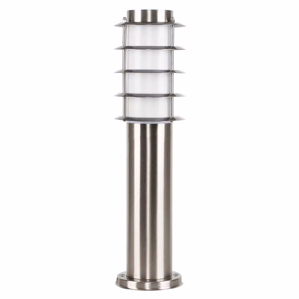 ValueLights Wharf Stainless Steel Silver Outdoor Garden Bollard Light – 2