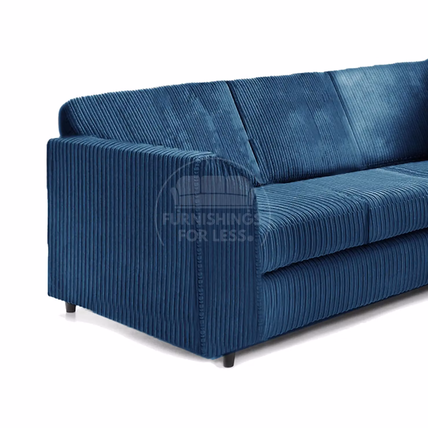 Furnishings For Less UK Ferguson 5 Seater L-Shaped Corner Sofa in Blue Jumbo Cord Fabric – 3