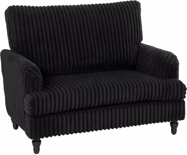 HOMCOM Modern Striped Corduroy Single Sofa Armchair in Black