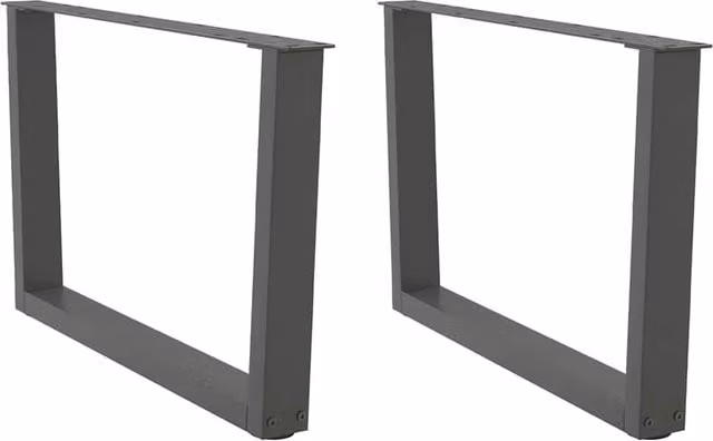 Berkfield Home V-Shape Dining Table Legs, 2 Piece Steel Set in Anthracite and Black, H: 70 cm, W: 42-43.3 cm – 1