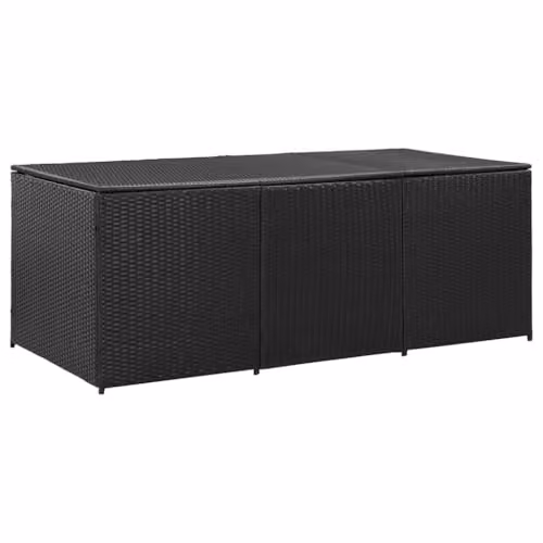 vidaXL Modern Poly Rattan Garden Box in Black, W/D/H: 180 x 90 x 75 cm