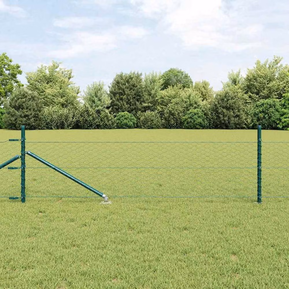 Berkfield Home Green Hexagon Steel Fence, H 0.4 m x W 10 m – 2
