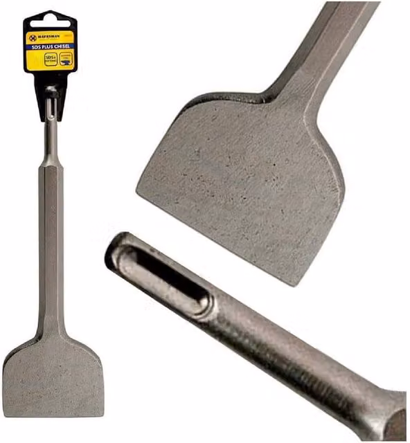 BARGAINS-GALORE 2 Pack SDS Plus Chisel Drill Bits for Masonry Drilling, 40mm, Silver