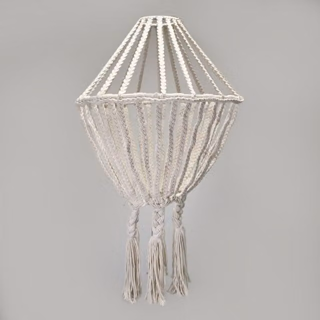 KDMD Macrame Large Drop Chandelier in White – 1