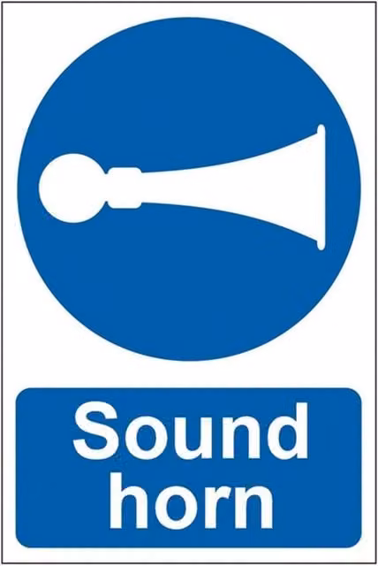 Scan Sound Horn Multicolour PVC Sign W: 20 cm, H: 30 cm