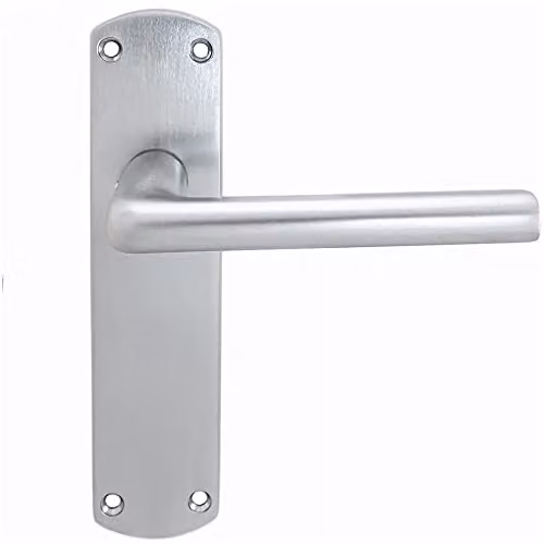 Loops Rounded Straight Bar Handle on Latch Backplate in Chrome, W: 170 mm, H: 42 mm