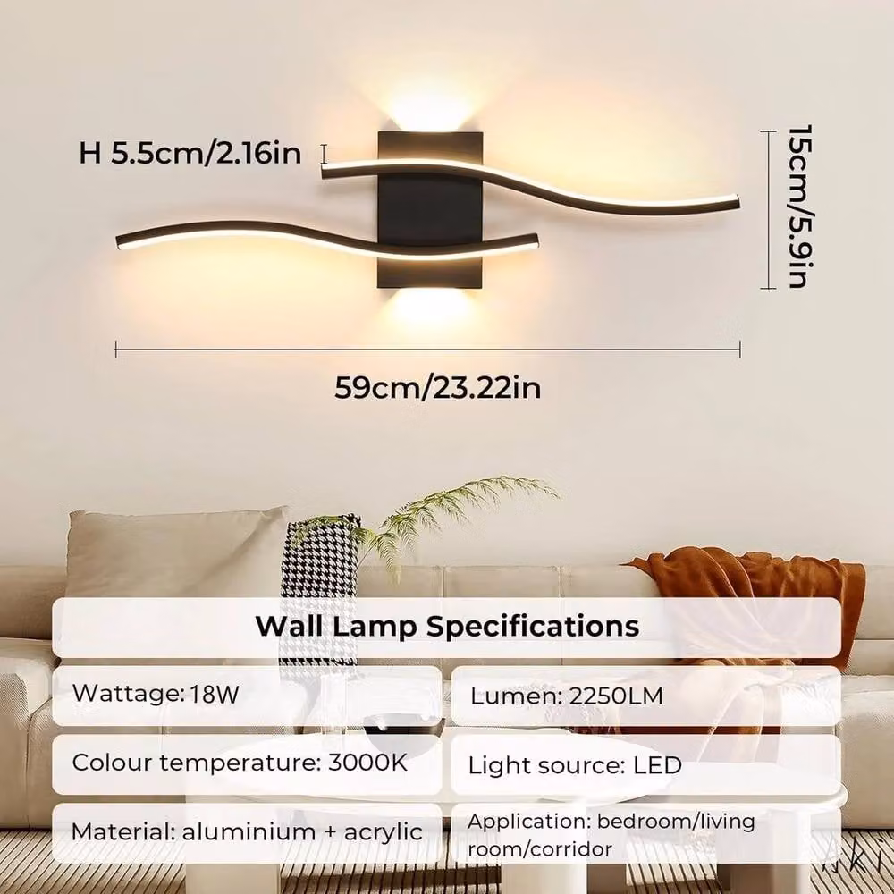 Kelvenix Modern LED Wall Lamp in Black – 1