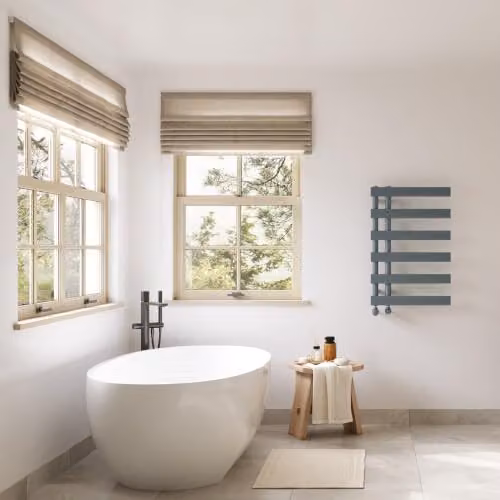 UK Radiators Agar Anthracite Flat Tube Designer Heated Towel Rail, H: 74.8 cm x W: 50 cm – 2