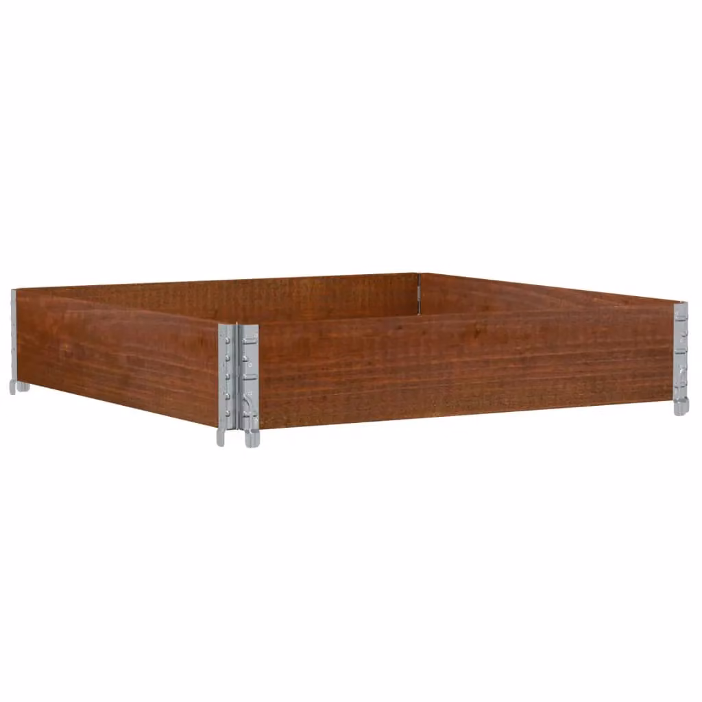 Berkfield Home Garden Brown Wooden Raised Bed Planter with Galvanised Steel, W/D/H: 100 x 100 x 100 cm – 2