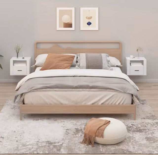 Berkfield Home Wall-mounted Bedside Cabinets, 2 Piece Set, White, W: 50 cm, D: 36 cm, H: 40 cm – 1