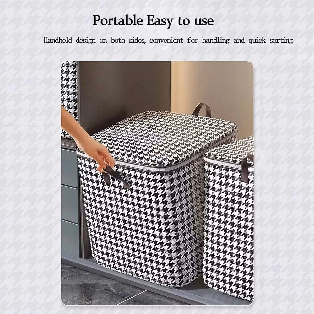 EONLION 3-Piece 180L Large Fabric Storage Bag Organiser Set in Black, W/D/H: 50 x 50 x 50 cm – 2