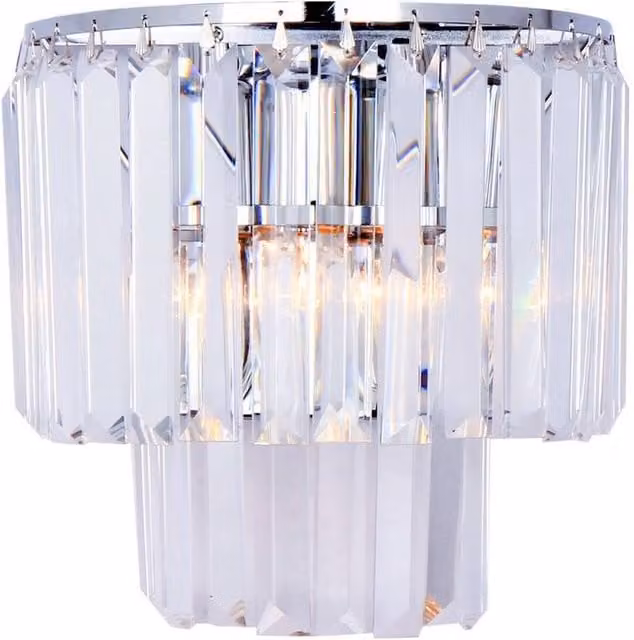Netlighting Amedeo Modern Wall Lamp in Chrome and Silver with Transparent Glass, 2x E14