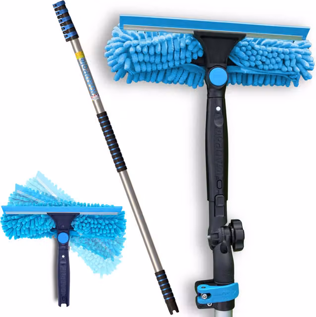 IGADPole Blue Telescopic Window Cleaning Kit with Squeegee and Extension Pole – 1