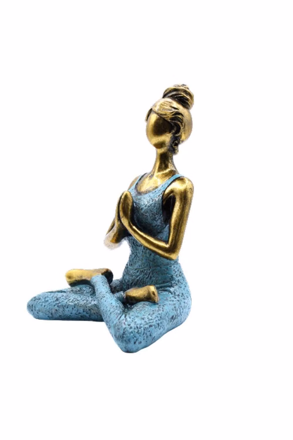 KDMD Elegant Bronze and Turquoise Metal Yoga Lady Tabletop Figurine, Height: 24 cm – 2