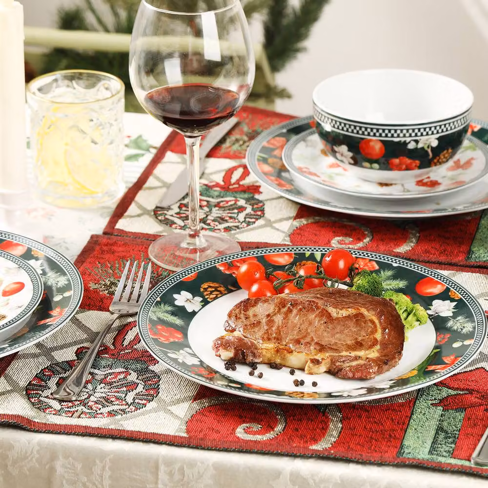 Simpa 16-Piece Floral Orchard Ceramic Dinner Set in Multicolour – 10