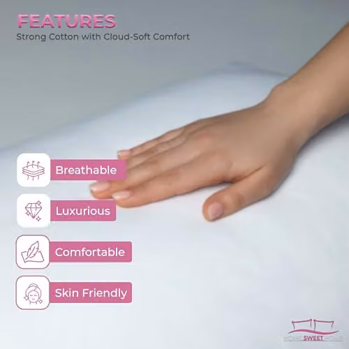 Snug City White 200 Thread Count Cotton Percale Duvet Cover and Pillowcase Set, Single, W/D/H: 135 x 220 cm and 48 x 74 cm – 2