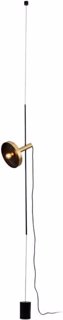 Faro Whizz Adjustable Modern Cylinder Floor Lamp in Black and Gold/Brass