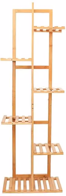 FLAVORA 6 Tier Bamboo Plant Stand and Flower Pot Holder in Brown, W/D/H: 100 x 15 cm