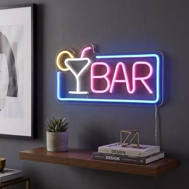 Garden Greatness Multicolour Bar Sign Neon Wall Light