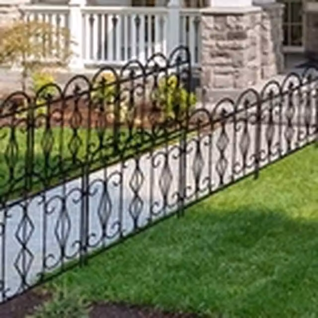 EONLION 5-Piece Heavy Duty Metal Garden Fence Animal Barrier Border in Black