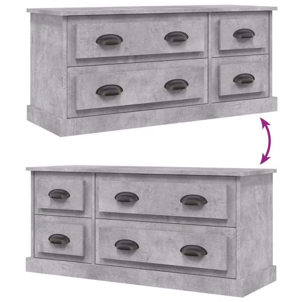 Berkfield Home TV Cabinet in Concrete Grey, W/D/H: 100 x 35.5 x 45 cm – 3
