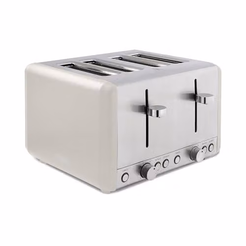 Tower Cavaletto 4-Slice Toaster 1800W with Cable Storage, Stainless Steel in Silver, Brown, Grey or Gold – 1