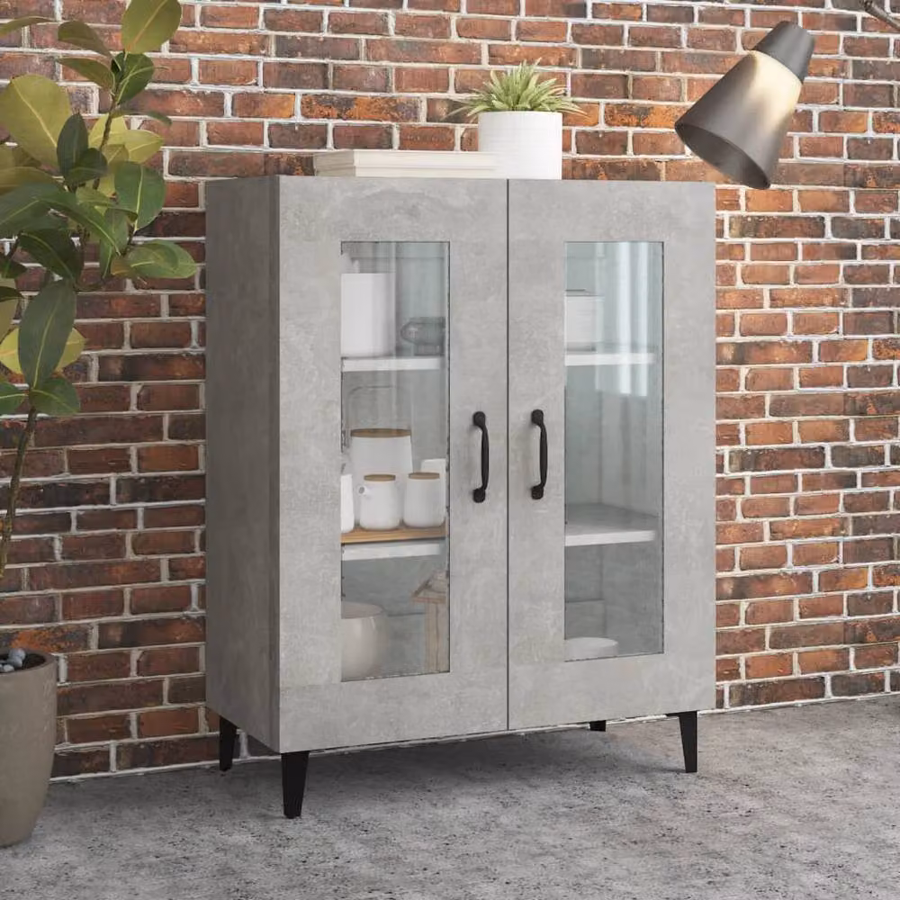 Berkfield Home Sideboard in Concrete Grey, W/D/H: 69.5 x 34 x 90 cm – 2