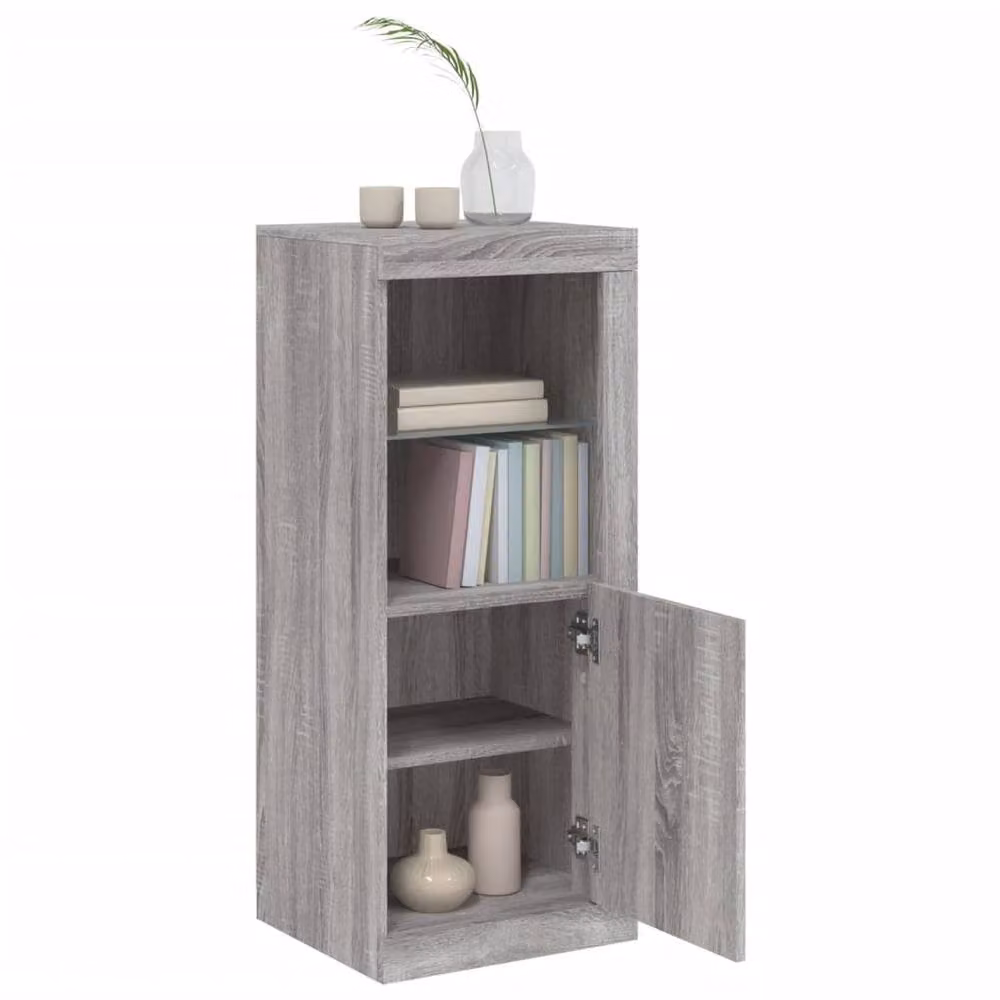 Berkfield Home Modern Grey Sideboard with Integrated LED Lights, W/D/H: 41 x 37 x 100 cm – 3