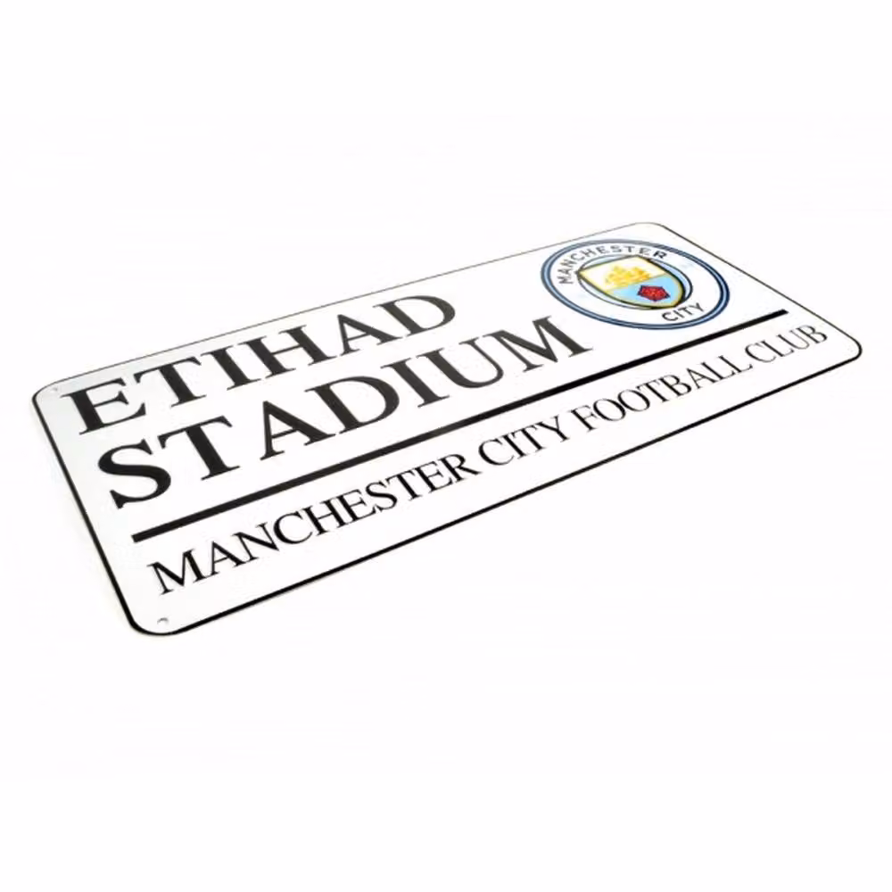 Manchester City FC Official Metal Street Sign, White – 2