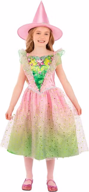 Smiffys Good Witch Childrens Fancy Dress Costume in Pink and Green