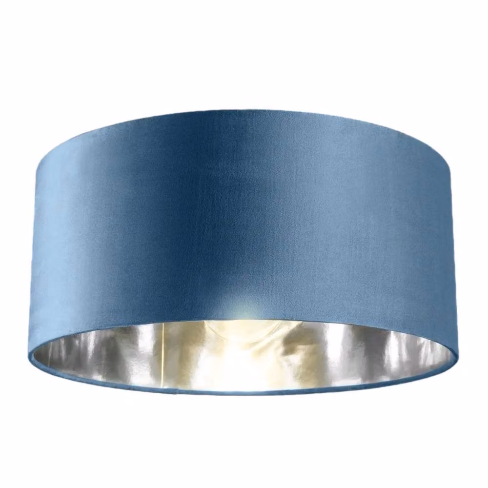 CGC Lighting Kyra Angled Floor Lamp in Silver with 45 cm Teal Velvet Lampshade – 3
