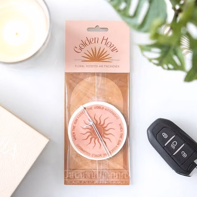 Uniqueful Golden Hour Sun Floral Scented Air Freshener, Pink, 1 Pack