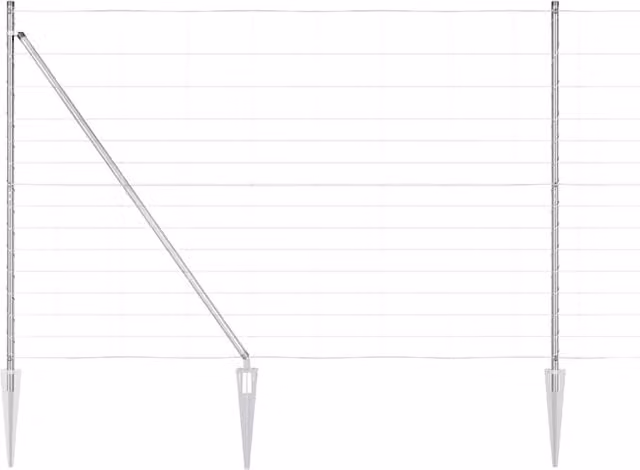 Berkfield Home Field Fence Galvanised Steel in Silver, H: 160 cm, W: 25 m