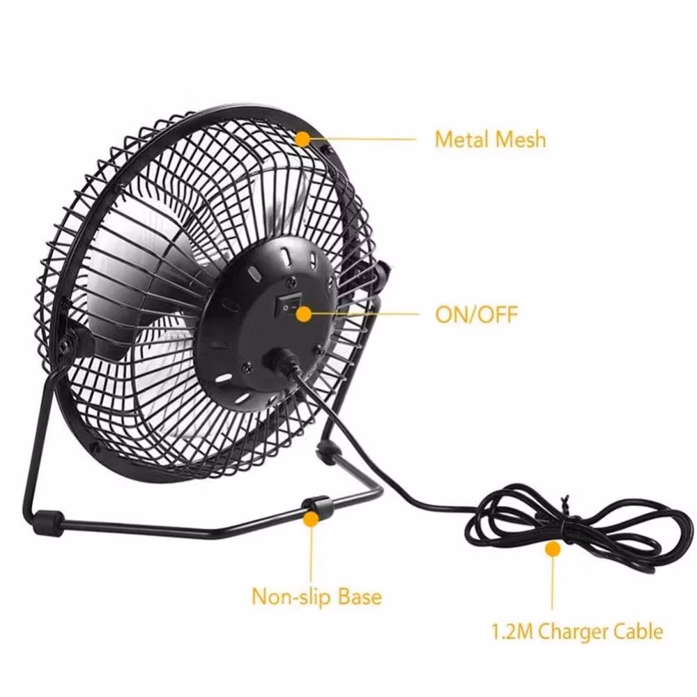 SPETLEK Solar Powered USB Rechargeable Portable Desk Fan in Black – 3
