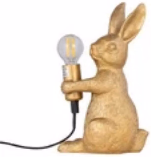 Havendro Gold Bunny Rabbit Retro Table Lamp in Gold and Brass with Glass Shade – 1