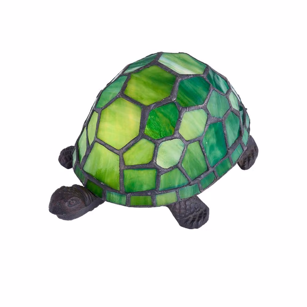 First Choice Lighting Bertie Set of 2 Green Tiffany Tortoise Glass Table Lamps – 2
