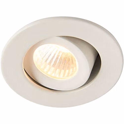 Loops Micro Adjustable Recessed Ceiling Downlight - 4W Warm White LED - Matt White Aluminium