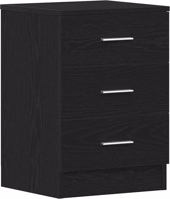 Berkfield Home Black Oak Bedside Cabinet, W/D/H: 38 x 35 x 55 cm – 1
