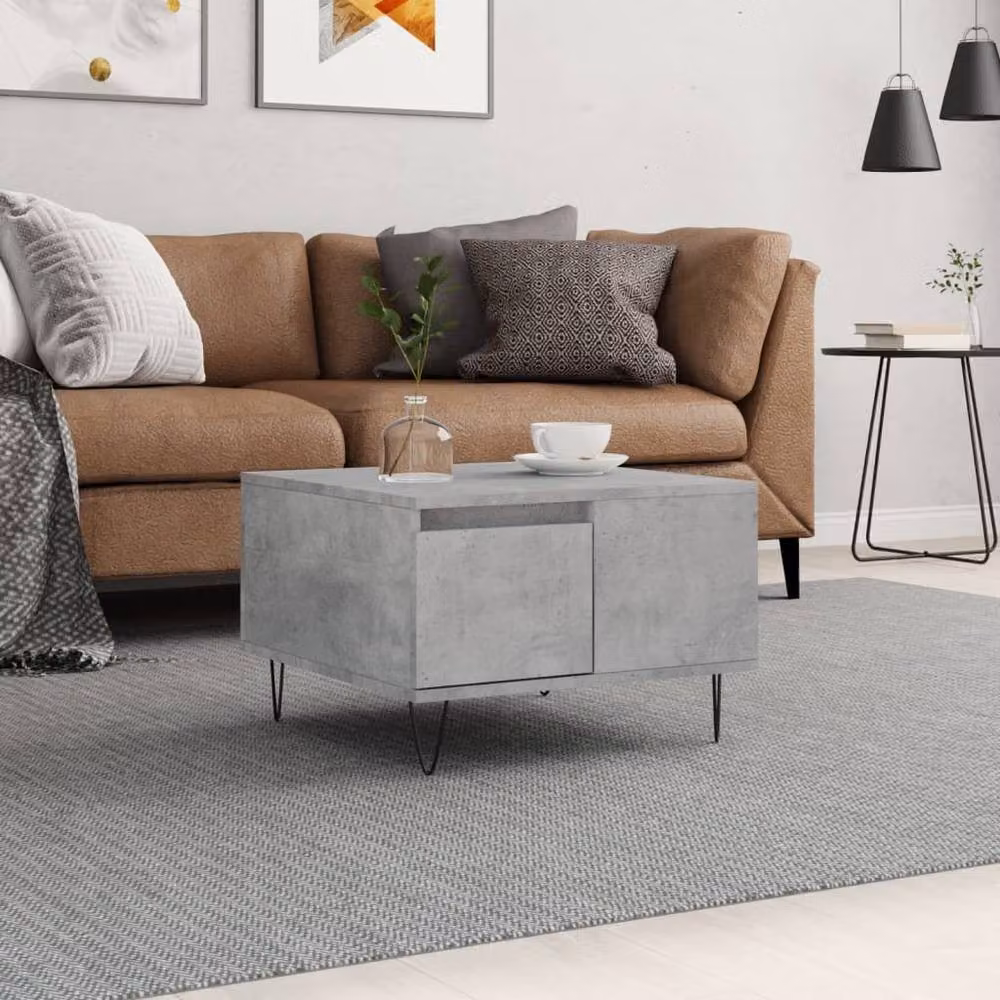 Berkfield Home Modern Square Coffee Table in Grey, W/D/H: 55 x 55 x 36.5 cm – 2
