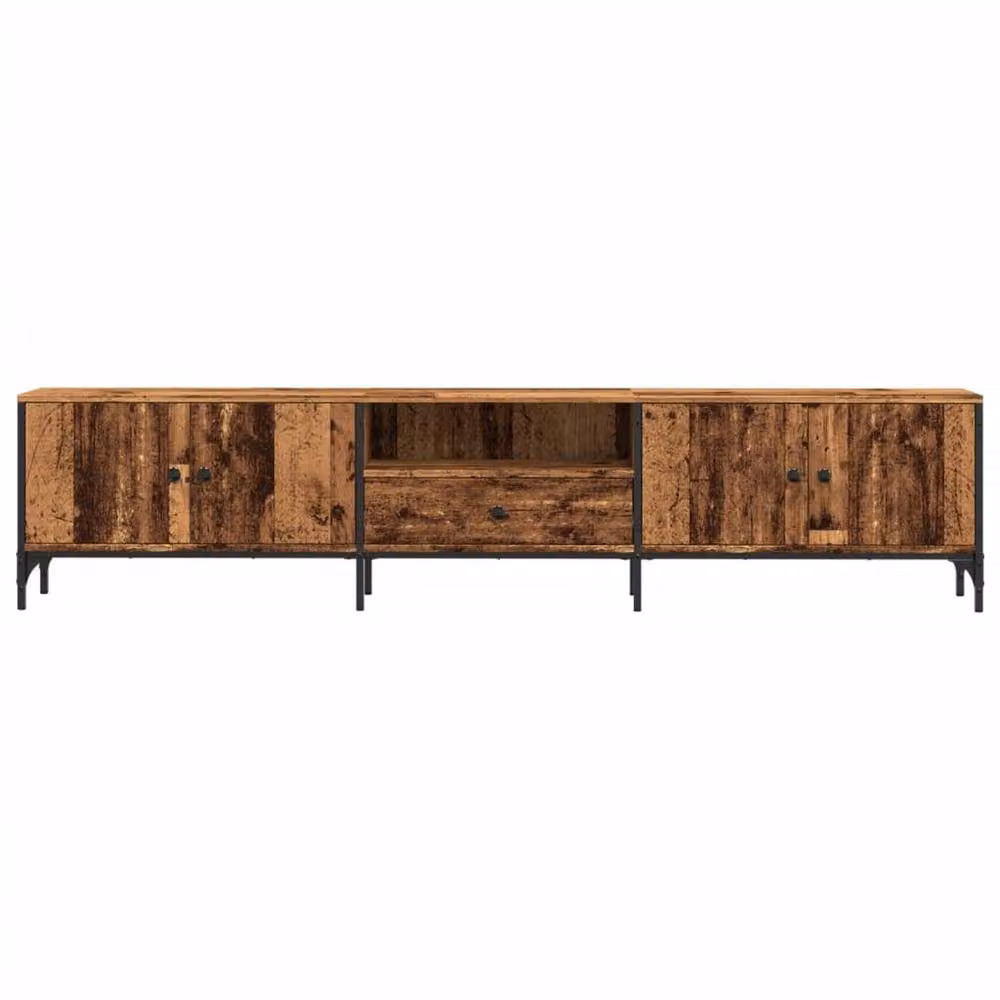Berkfield Home TV Cabinet with Drawer in Old Wood Brown, W/D/H: 200 x 44 x 25 cm – 3