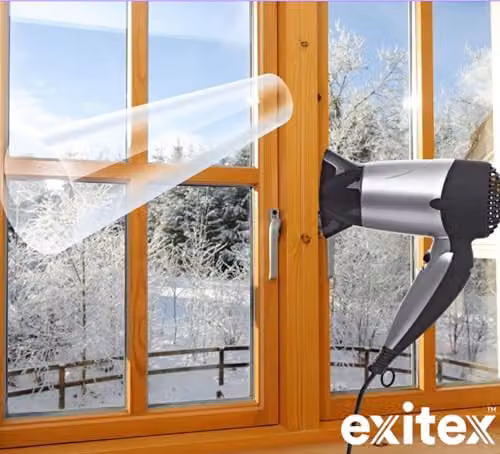 Exitex Transparent Self-Adhesive Thermal Insulating Window Film, W: 1.5 m, H: 3 m – 2