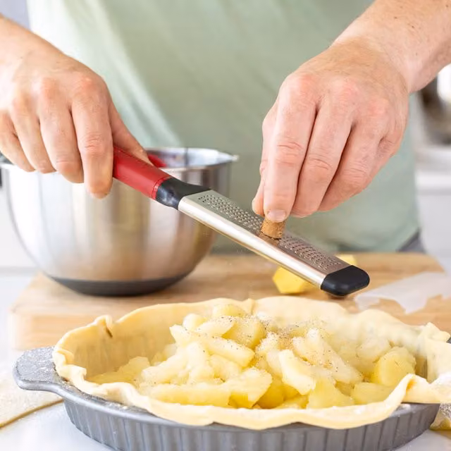 KitchenAid Fine Grater in Red and White, Stainless Steel with Non-Slip Base and Dishwasher Safe